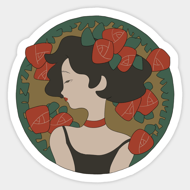 Camellia Girl Sticker by Tasoya Maro